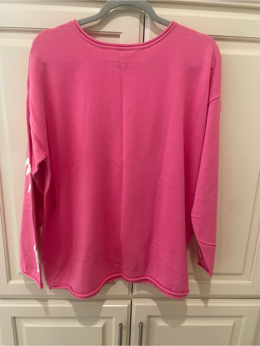 Belle by Kim Gravel Pink Palm Tree Crew Neck Sweater - Picture 3 of 4
